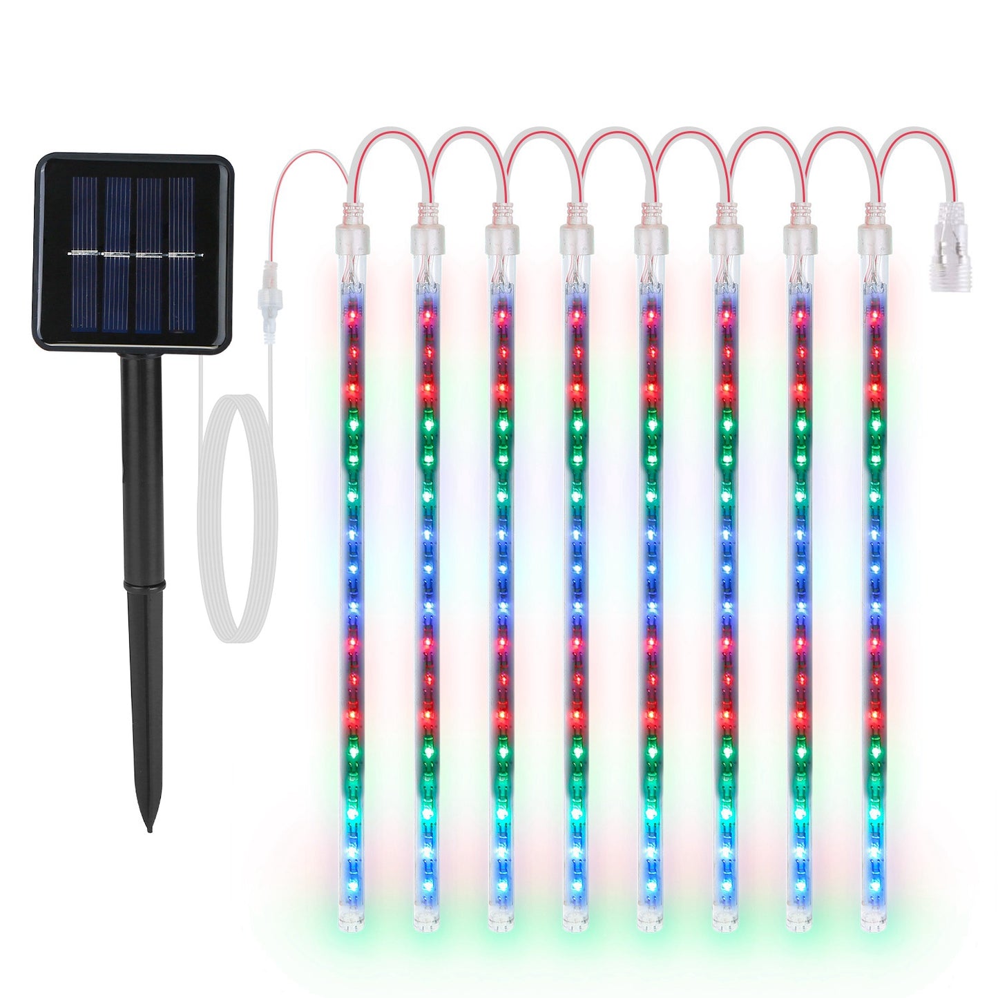 Solar Powered Meteor Shower String Lights 9.84FT Falling Raindrop Tube Lamp 4979