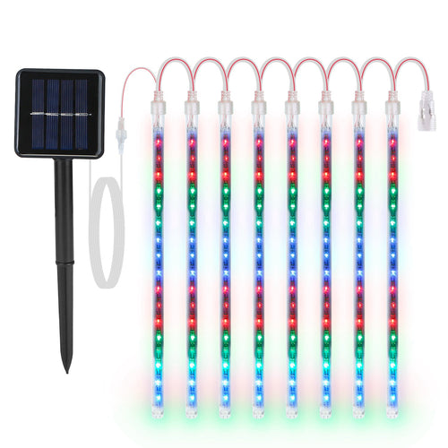Solar Powered Meteor Shower String Lights 9.84FT Falling Raindrop Tube Lamp 4979