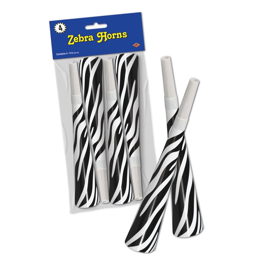 Beistle Packaged Zebra Horns - Jungle | Party Supply | Decoration