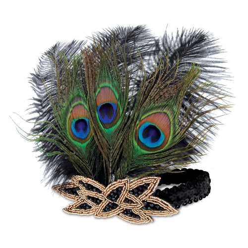 Beistle Flapper Peacock Headband - Great 20's | Party Supply | Decoration