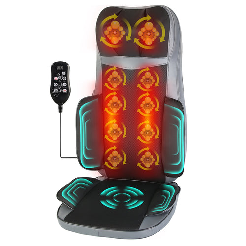 Shiatsu Neck Back Massager With Heat Full Body 3D Kneading Massage Chair Pad