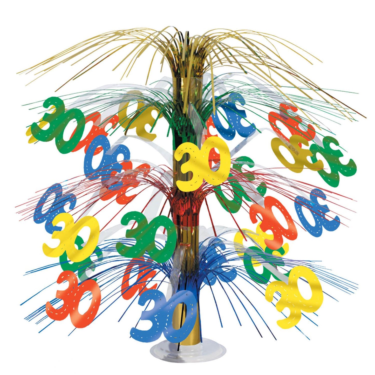 Beistle Multi-Color 30th Cascade Centerpiece - Birthday-Age Specific | Party