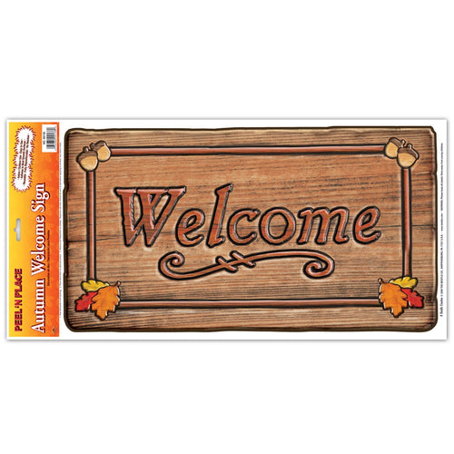 Beistle Autumn Welcome Sign Peel 'N Place - Thanksgiving/Fall | Party Supply