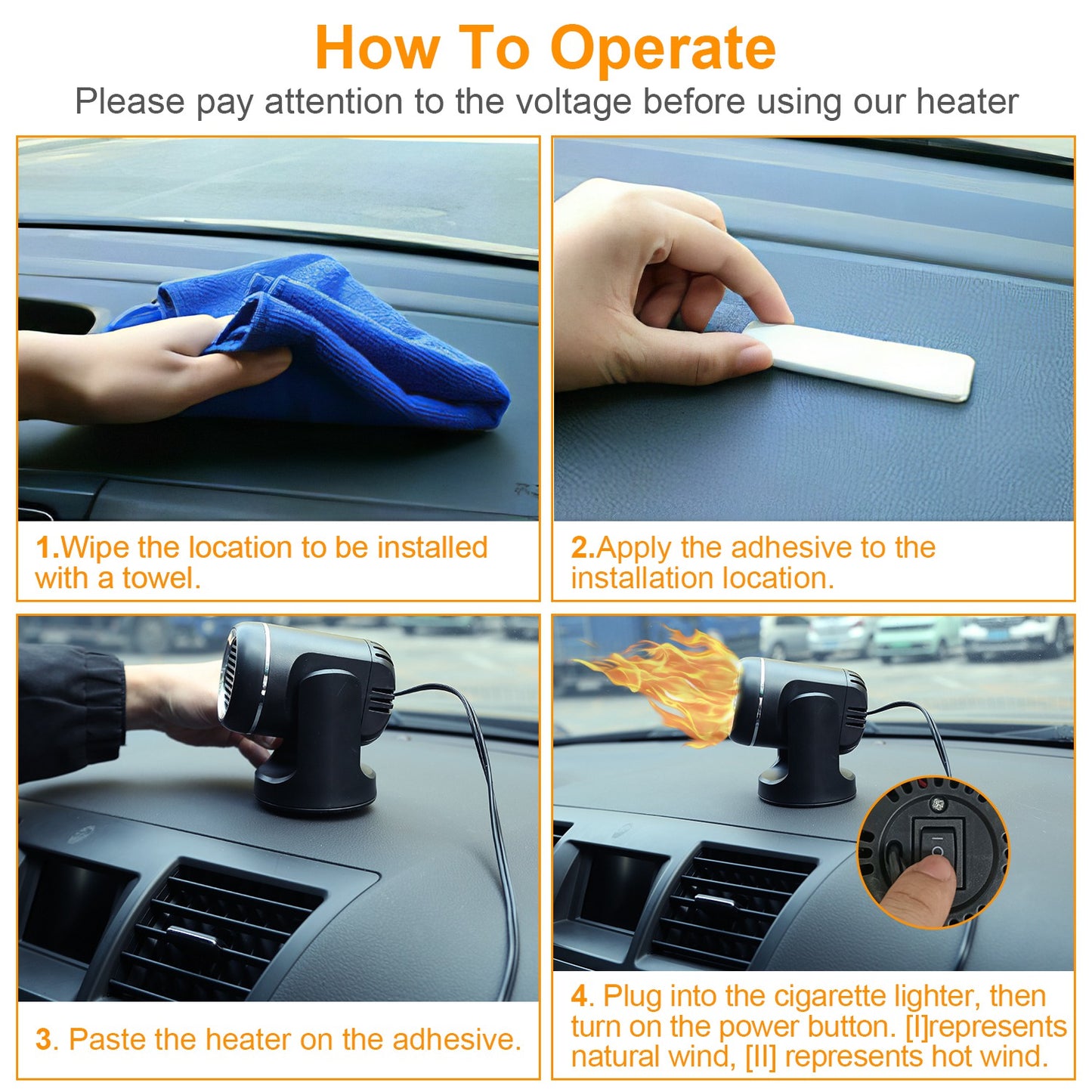 24V 160W Portable Car Heater 2 In 1 Heating Cooling Fan Rotatable Demister