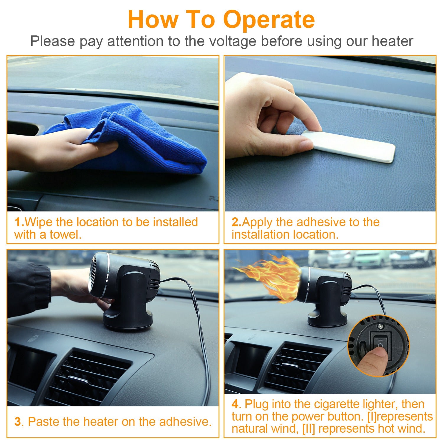 24V 160W Portable Car Heater 2 In 1 Heating Cooling Fan Rotatable Demister