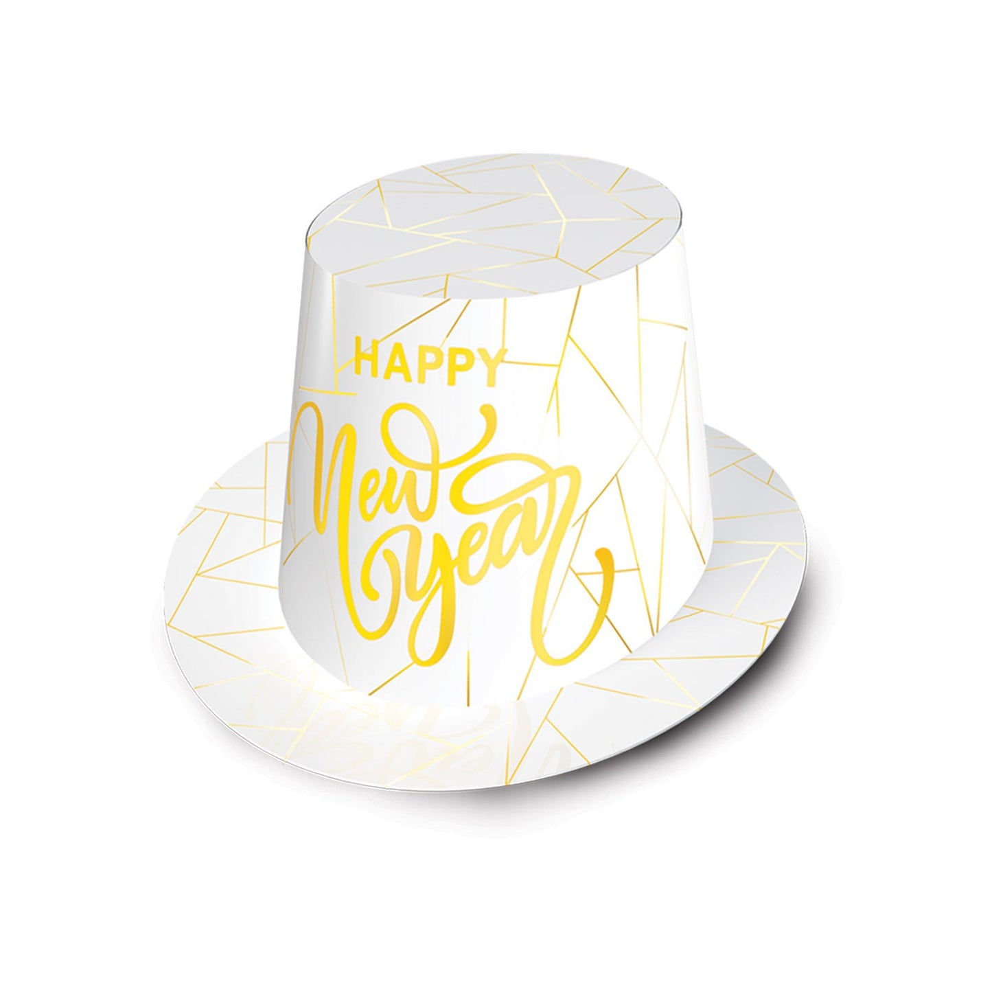 Beistle White New Year Gold Hi-Hat - New Years | Party Supply | Decoration