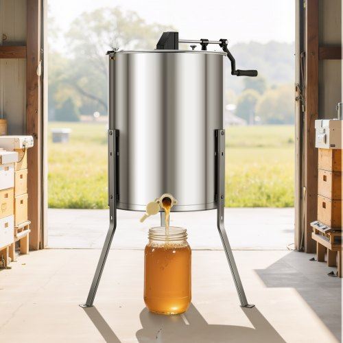 Manual Honey Extractor 4/6 Frame Beekeeping Honeycomb Spinner Stainless Steel