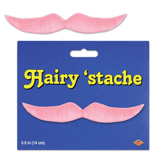 Beistle Pink Hairy 'stache - General Occasion | Party Supply | Decoration