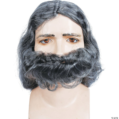 Mens Special Bargain Biblical Wig Set - Gray