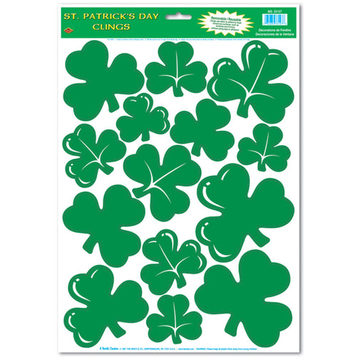 Beistle Shamrock Window Clings - St. Patricks | Party Supply | Decoration