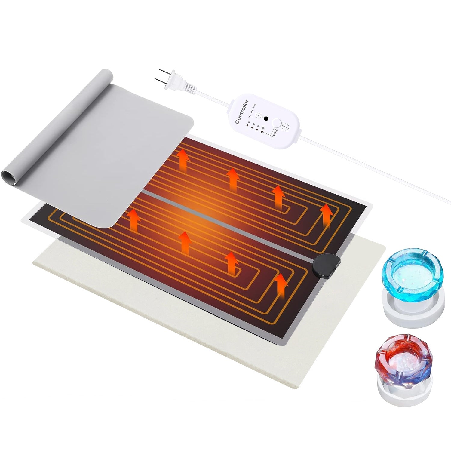 Resin Heating Mat with Smart Timer Setting Resin Curing Machine Silicone Mat