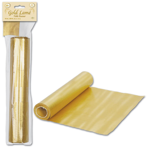 Beistle Gold Lame Table Runner Roll - Anniversary | Party Supply | Decoration