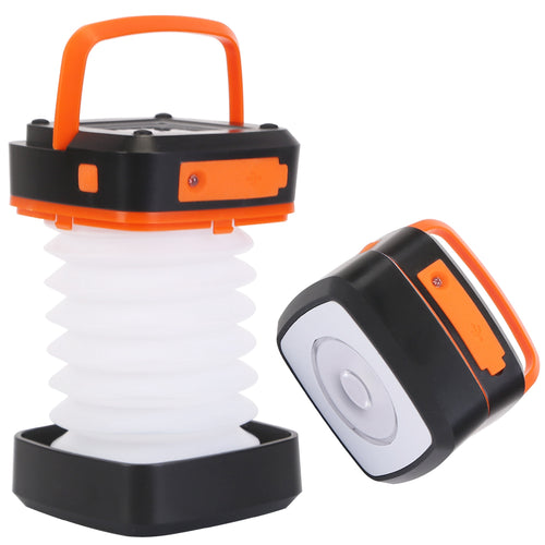 Solar Camping Lantern LED Collapsible Tent Lamp USB Rechargeable Portable