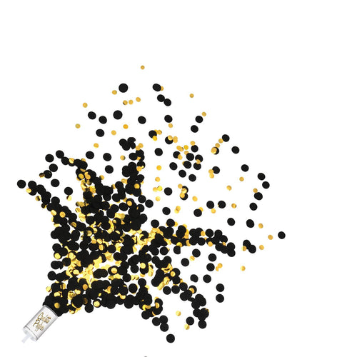 Beistle Push Up Confetti Poppers - Black & Gold - New Years | Party Supply