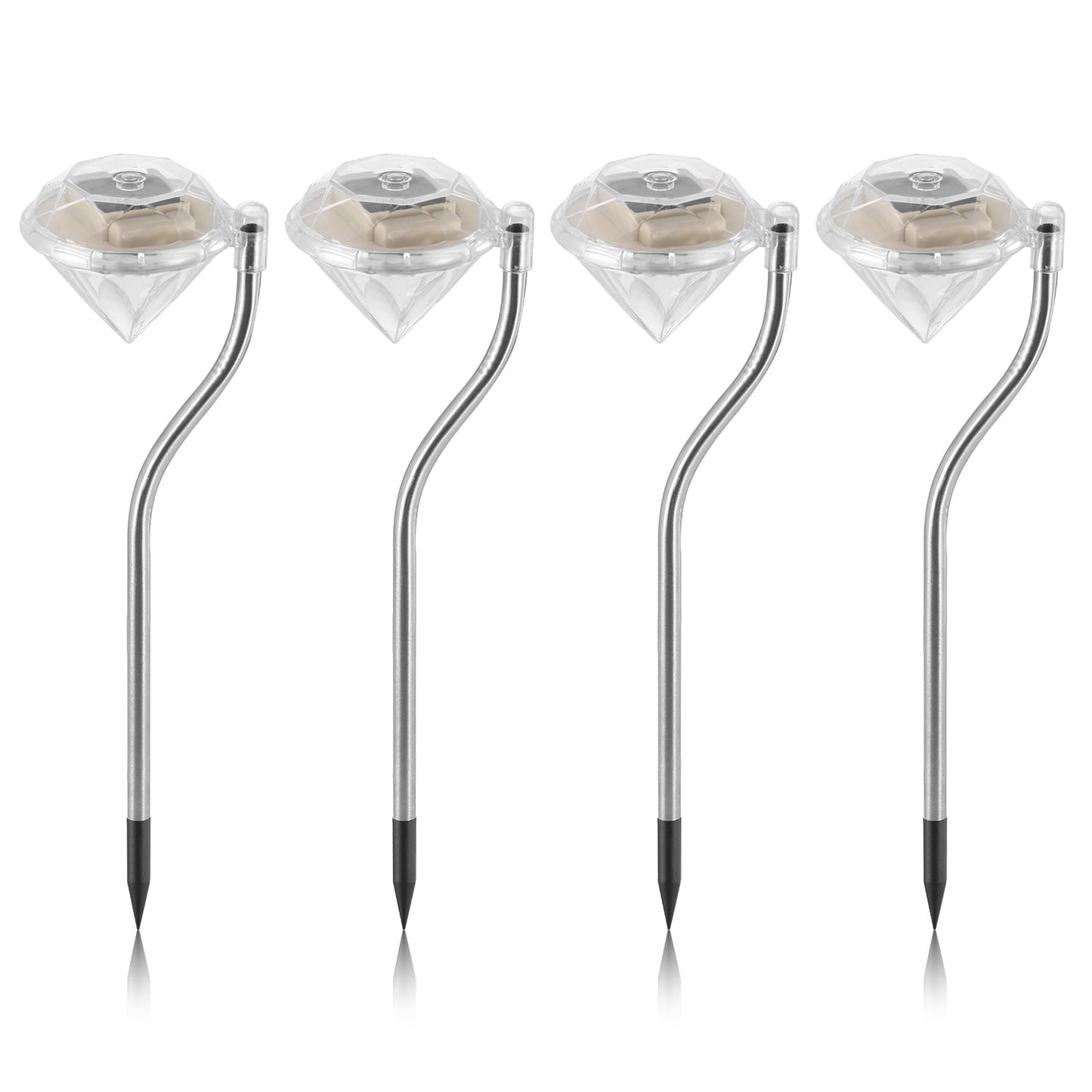 4Pcs Solar Garden Light Outdoor Diamond LED Light 7-Color Changing IP65