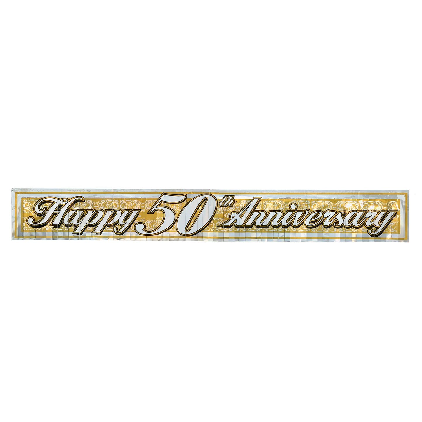 Beistle 50th Metallic Anniversary Banner | Party Supply | Decoration