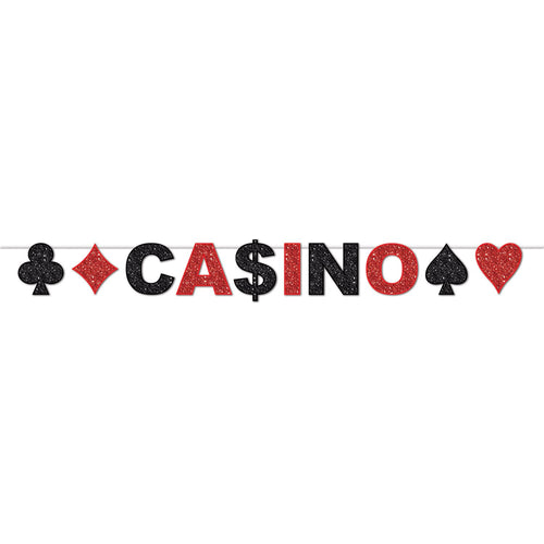 Beistle Glittered Casino Streamer | Party Supply | Decoration