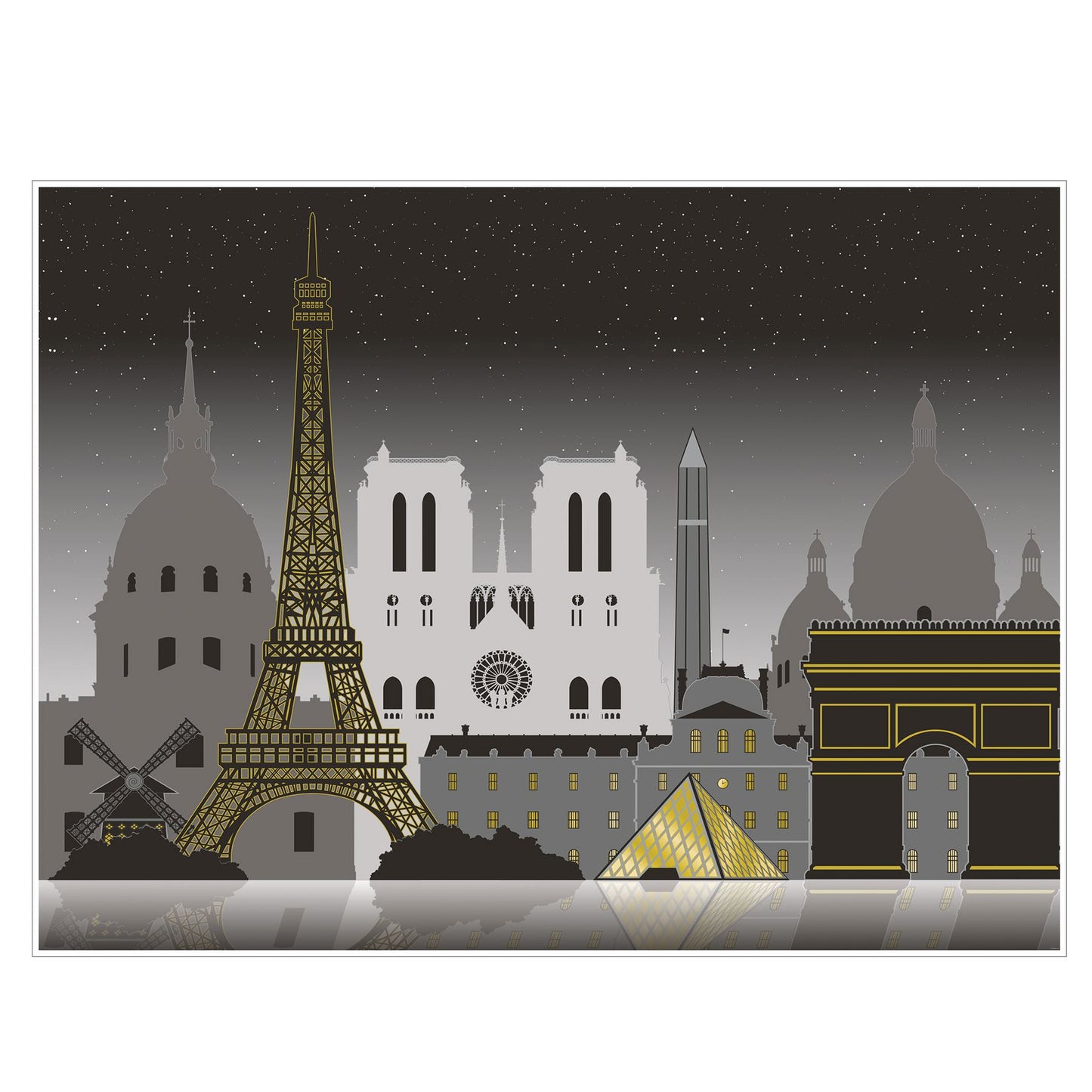 Beistle Paris Cityscape Insta-Mural - French | Party Supply | Decoration