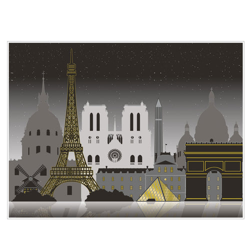 Beistle Paris Cityscape Insta-Mural - French | Party Supply | Decoration