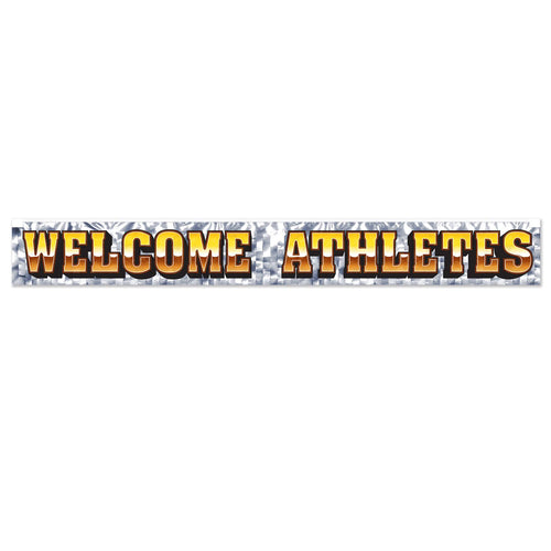 Beistle Metallic Welcome Athletes Fringe Banner - Sports | Party Supply