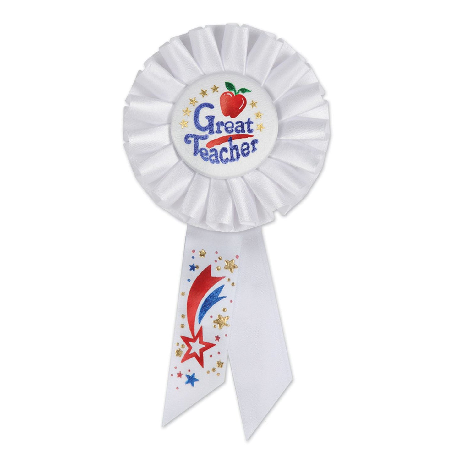 Beistle Great Teacher Rosette Ribbon - Educational | Party Supply | Decoration