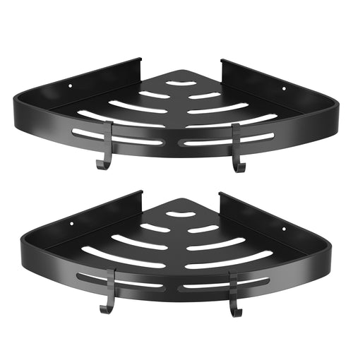 2Pcs Corner Shower Caddy Shelf Adhesive Bathroom Wall Mounted Storage Racks