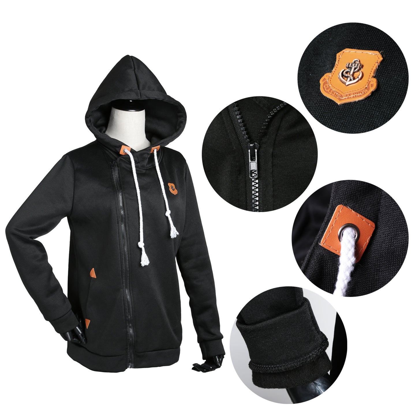 Women s Full Zip-up Brushed Inner Hoodie Sweatshirt Apparel & Jewelry Women