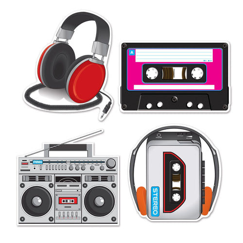 Beistle Cassette Player Cutouts - 80's | Party Supply | Decoration