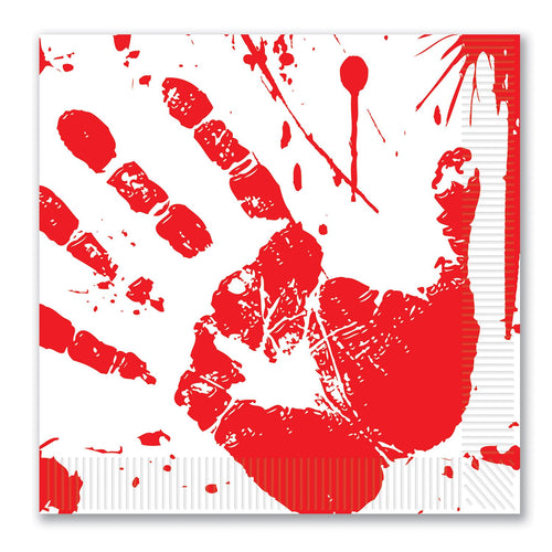 Beistle Bloody Handprints Luncheon Napkins - Halloween | Party Supply