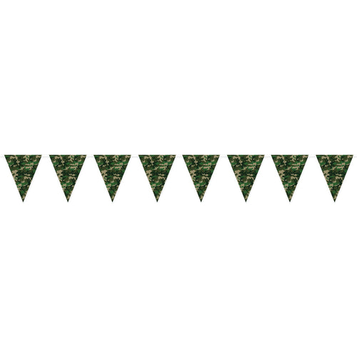 Beistle Camo Flag Pennant Banner | Party Supply | Decoration