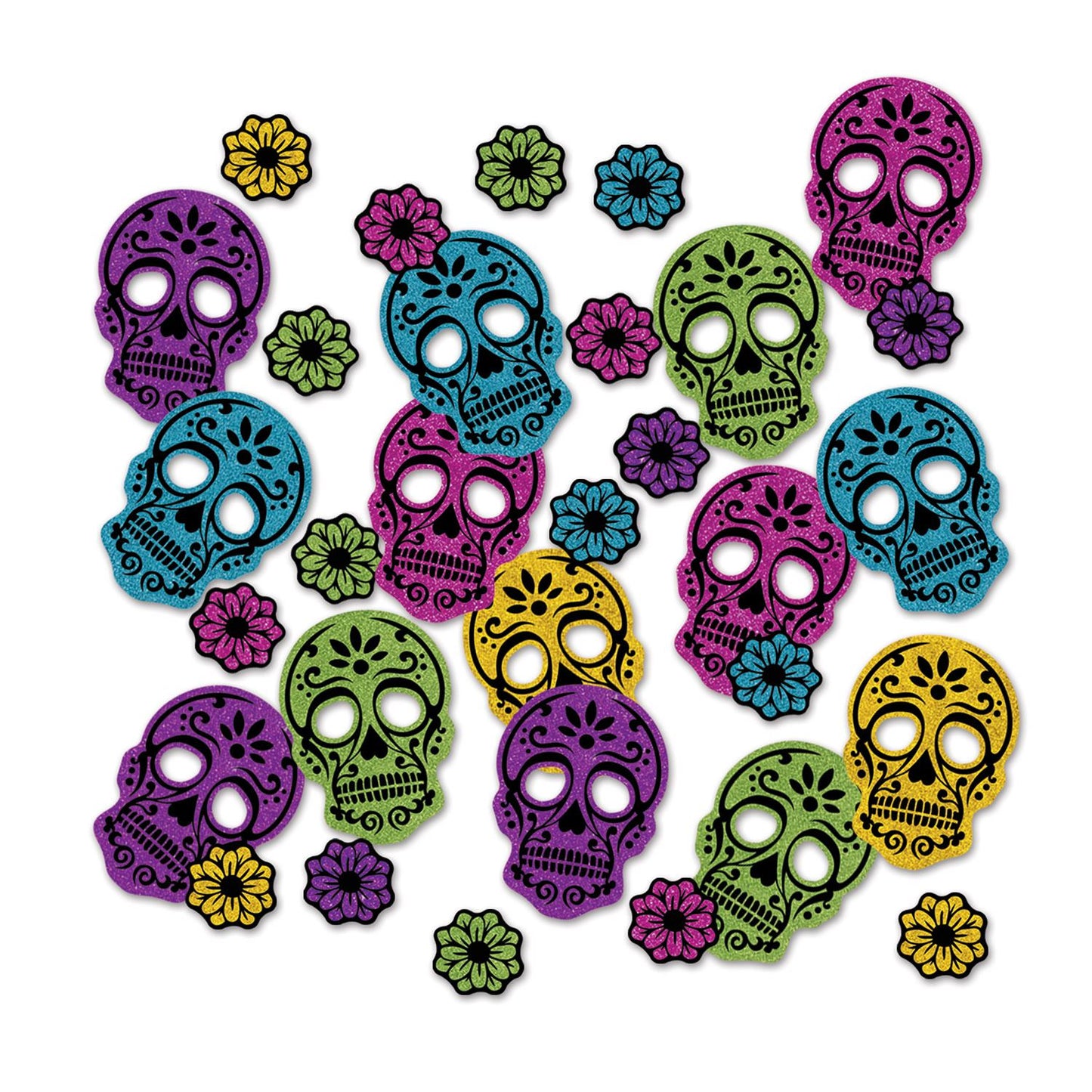 Beistle Day Of The Dead Deluxe Sparkle Confetti | Party Supply | Decoration