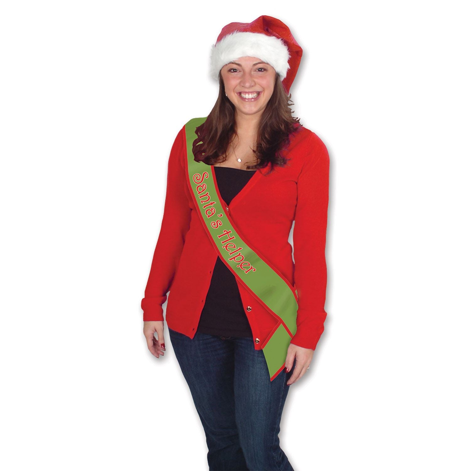 Beistle Santa's Helper Satin Sash - Christmas/Winter | Party Supply