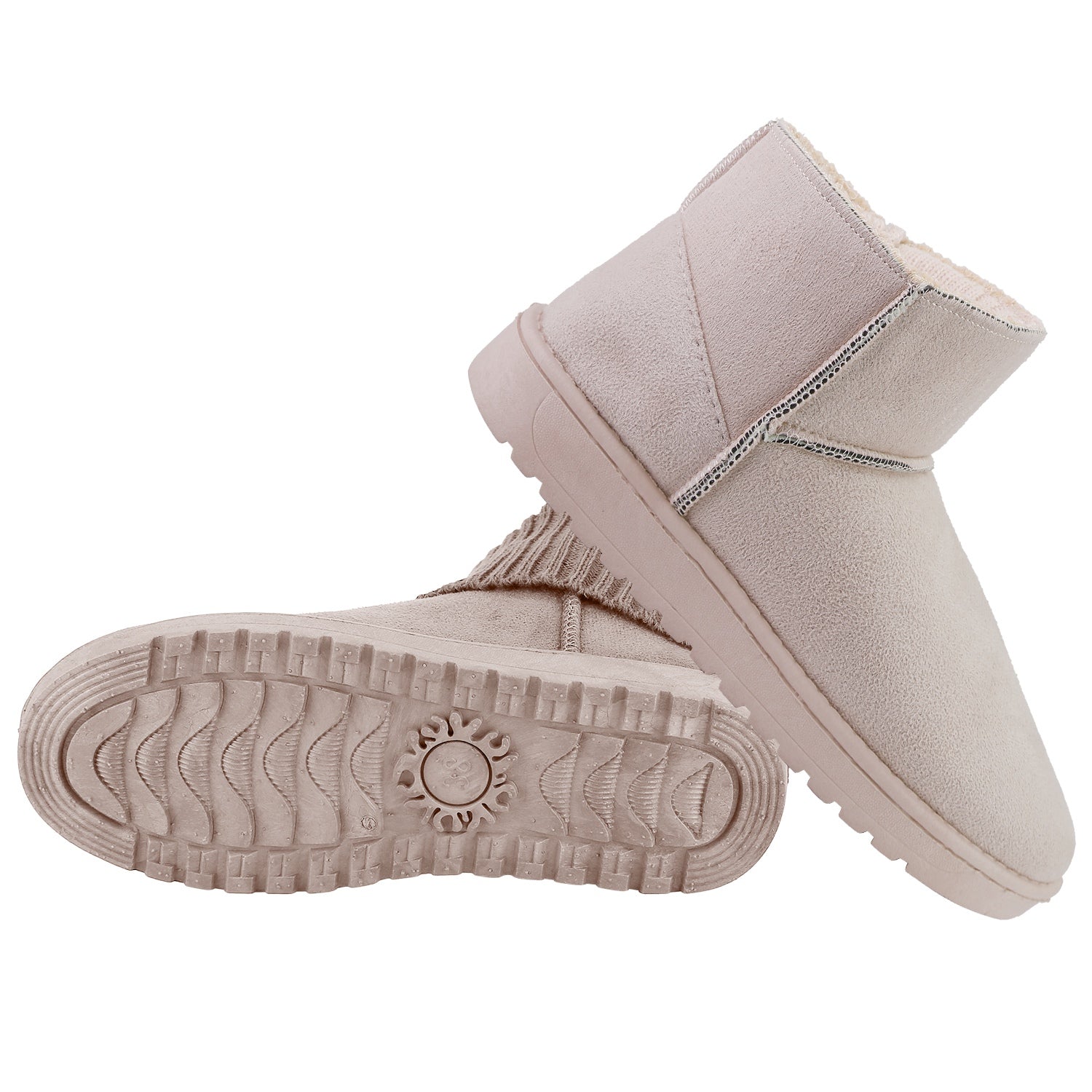 Women Lady Snow Boots Suede Mid-Calf Boot Shoe Short Plush Warm Lining Shoes w/