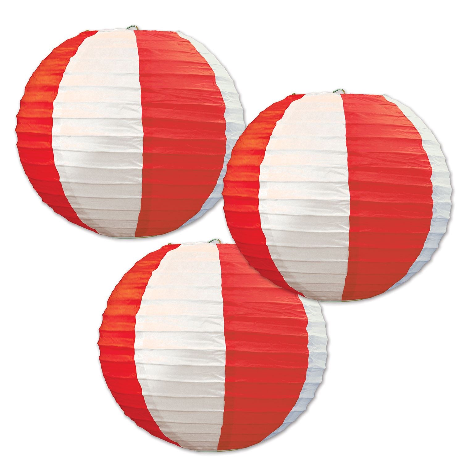 Beistle Red & White Stripes Paper Lanterns - Circus | Party Supply