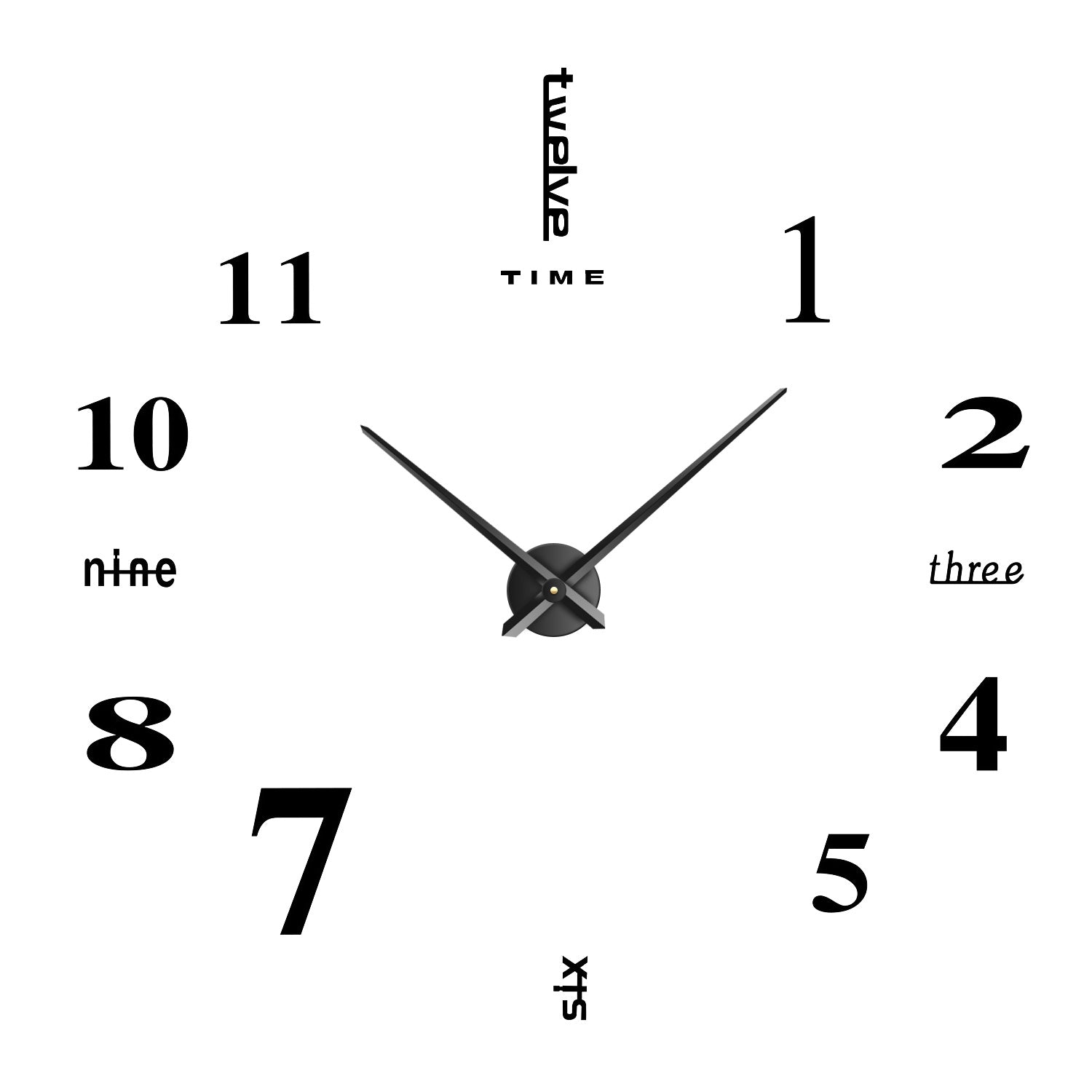 DIY Wall Clock 3D Mirror Surface Sticker Modern Art Wall Clock Home Office 3679