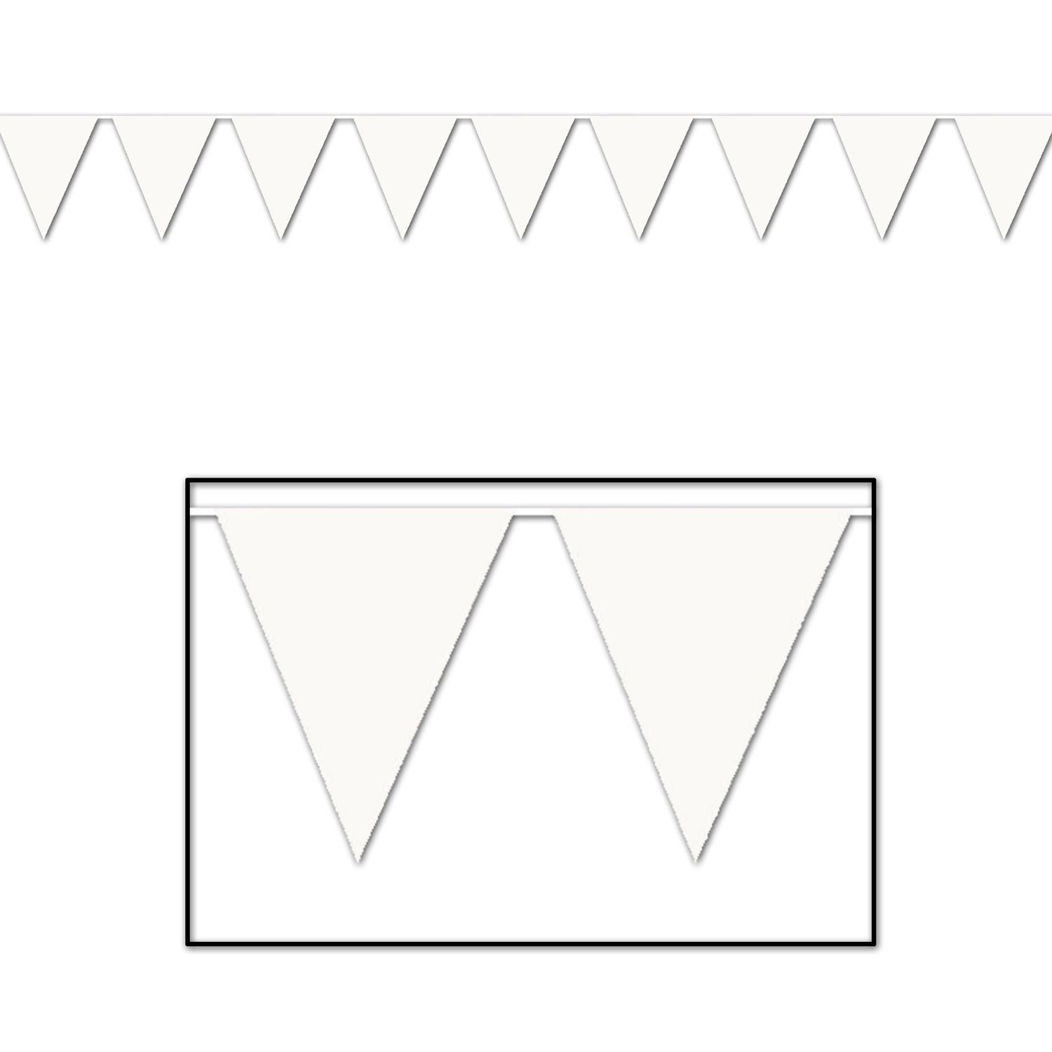 Beistle White Indoor/Outdoor Pennant Banner, 12 ft - General Occasion | Party