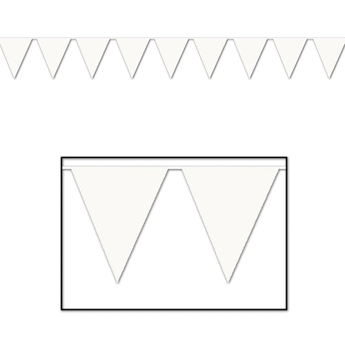 Beistle White Indoor/Outdoor Pennant Banner, 12 ft - General Occasion | Party