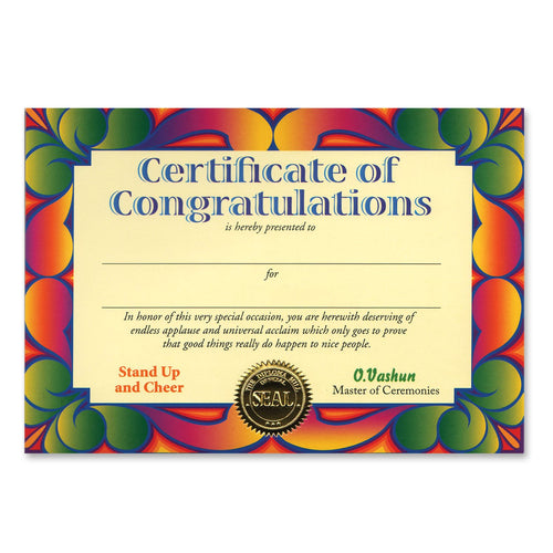 Beistle Certificate Of Congratulations Award Certificates - General Occasion