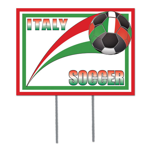 Beistle Italy Soccer Plastic Yard Sign | Party Supply | Decoration
