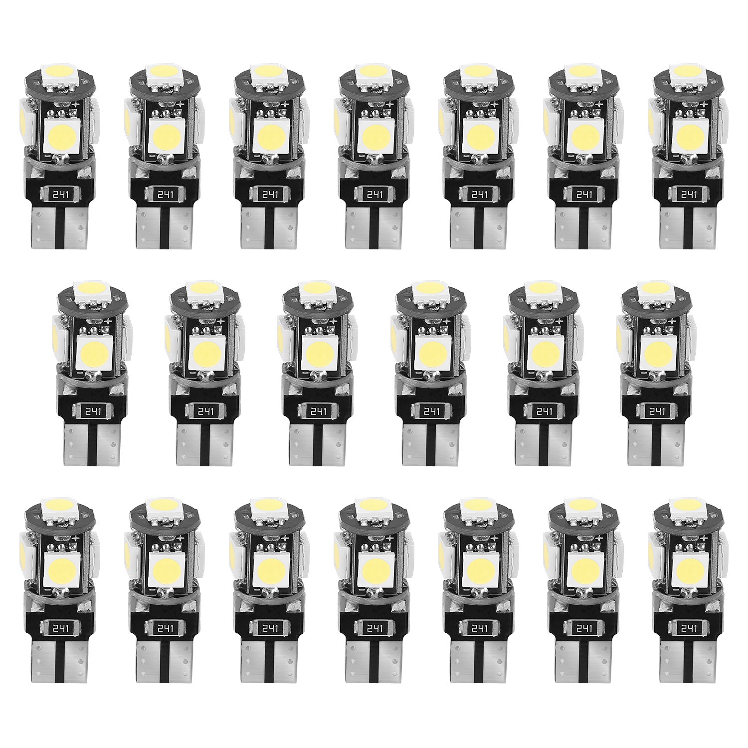 20Pcs T10 SMD5050 LED Light Bulbs 6000K Wedge Light Lamps Dome Map License