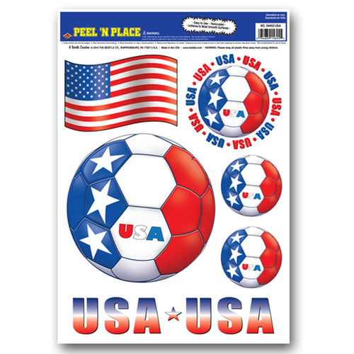 Beistle United States Soccer Peel 'N Place | Party Supply | Decoration