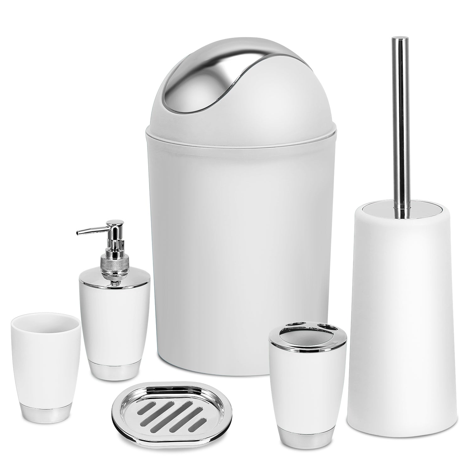 Bathroom Accessories Set 6 Pcs Bathroom Set Ensemble Complete Soap Dispense 4495