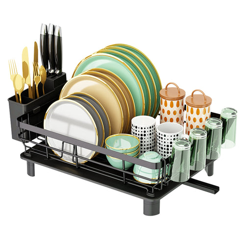 Dish Drying Rack Drain Board Utensil Holder Organizer Drainer Tableware