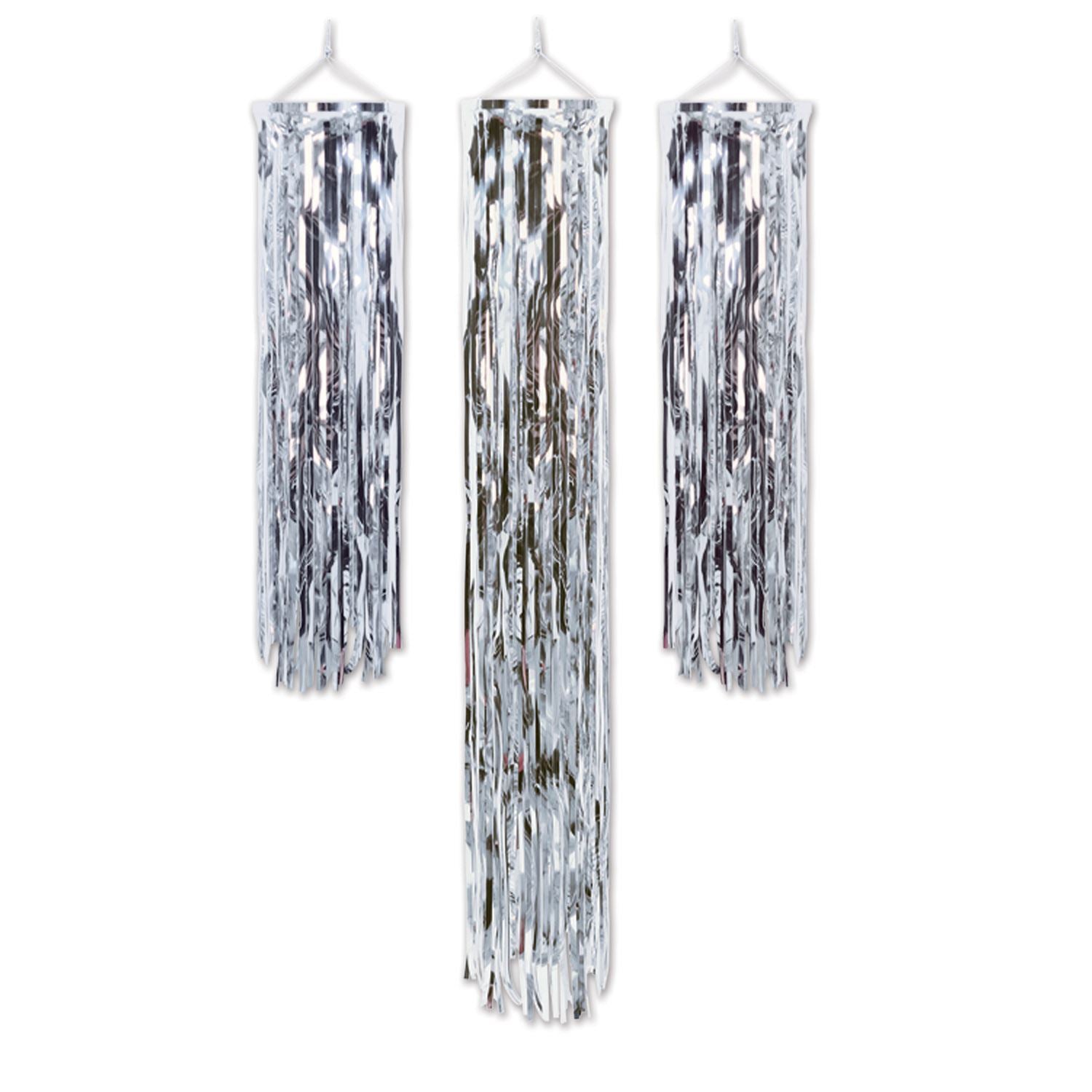Beistle Mini Fringe Gleam 'N Columns - Silver - General Occasion | Party