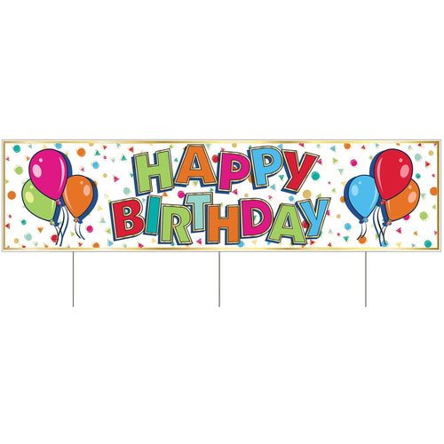 Beistle All Weather Jumbo Happy Birthday Yard Sign | Party Supply | Decoration