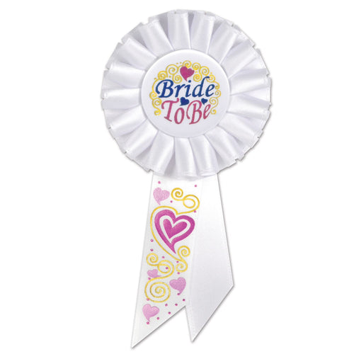 Beistle Bride To Be Rosette Ribbon - Party Supply Decoration for Wedding
