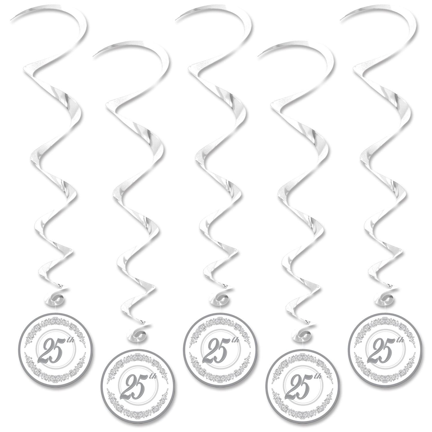 Beistle 25th Anniversary Whirls | Party Supply | Decoration