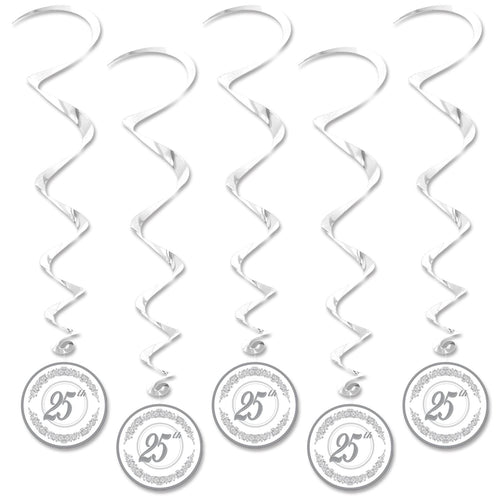 Beistle 25th Anniversary Whirls | Party Supply | Decoration