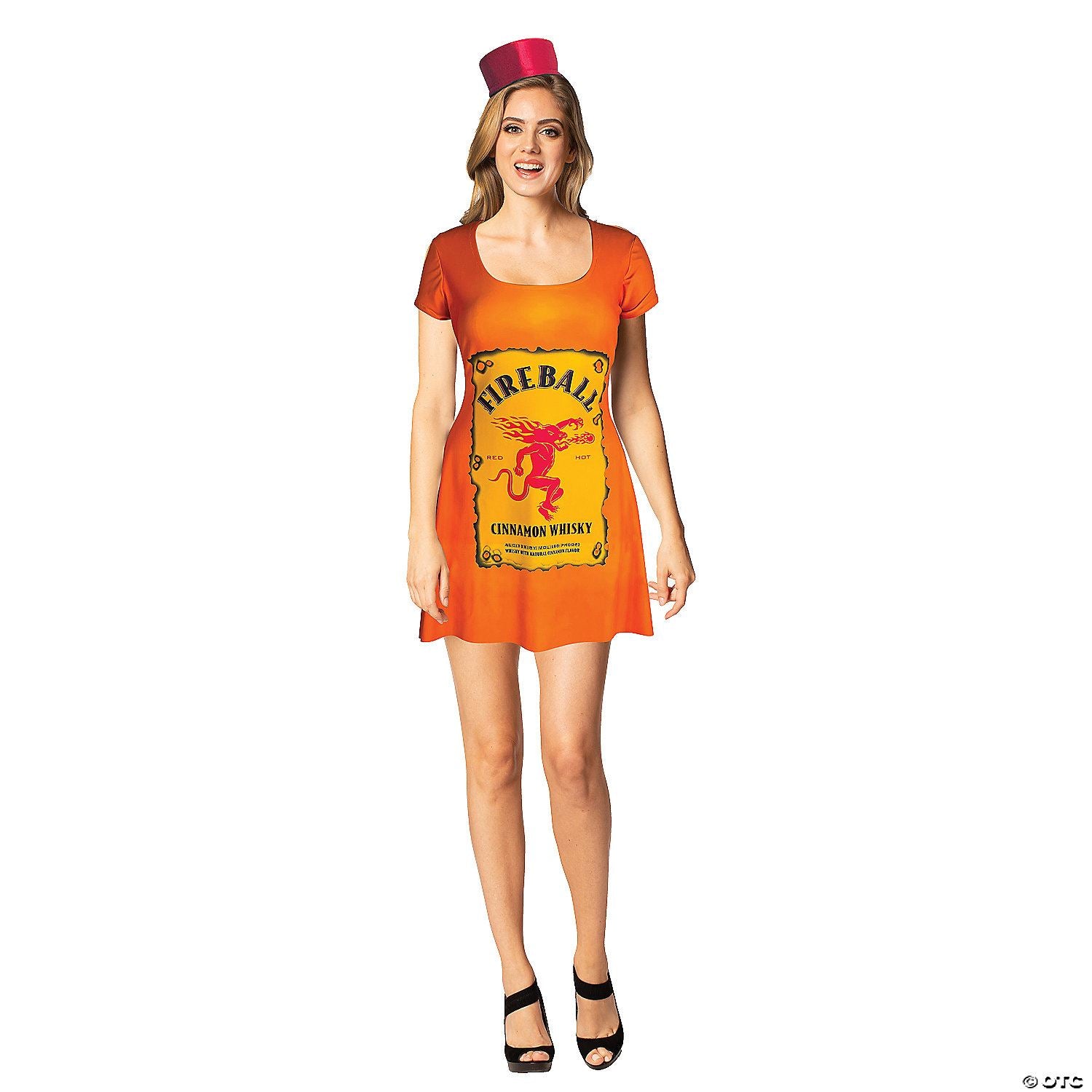 Womens Fireball Skater Dress Costume - Medium/Large