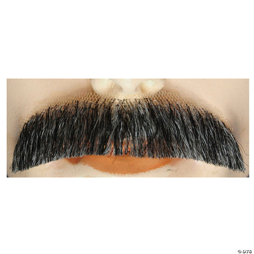 Mens Blend Downturn Mustache | Gray-Dark
